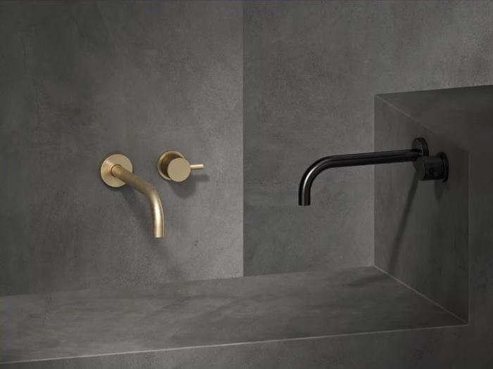 TITANIUM - 2 hole wall-mounted single handle washbasin tap _ The Watermark Collection